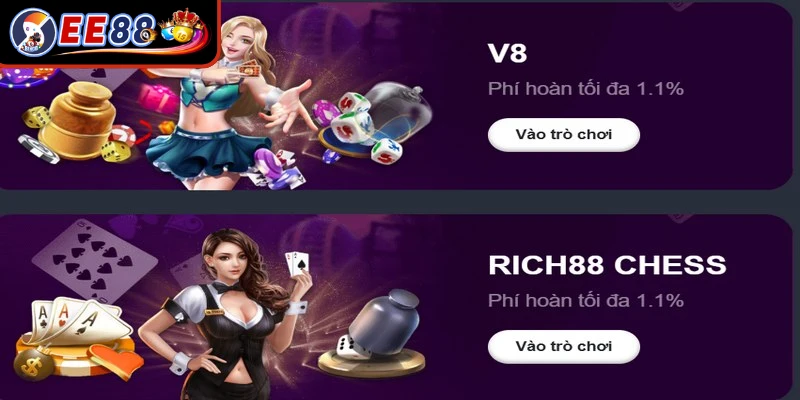 Đa dạng các tựa game bài EE88 đổi thưởng hot nhất hiện nay